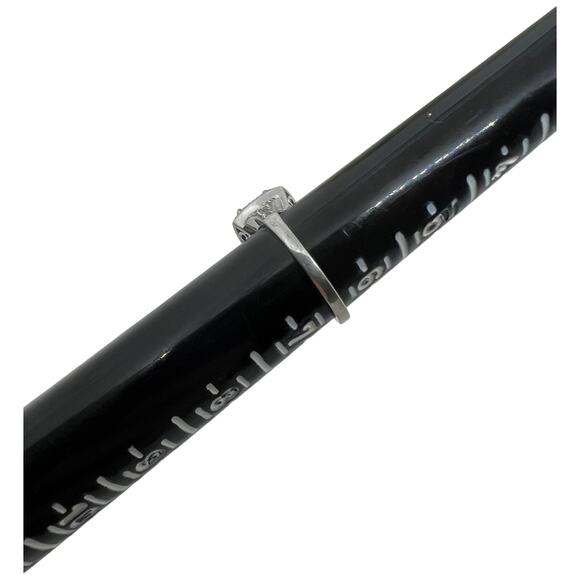 Sterling Silver 925 Blue Sapphire CZ Halo Ring Art Deco Style Size 6.75 - Picture 7 of 14